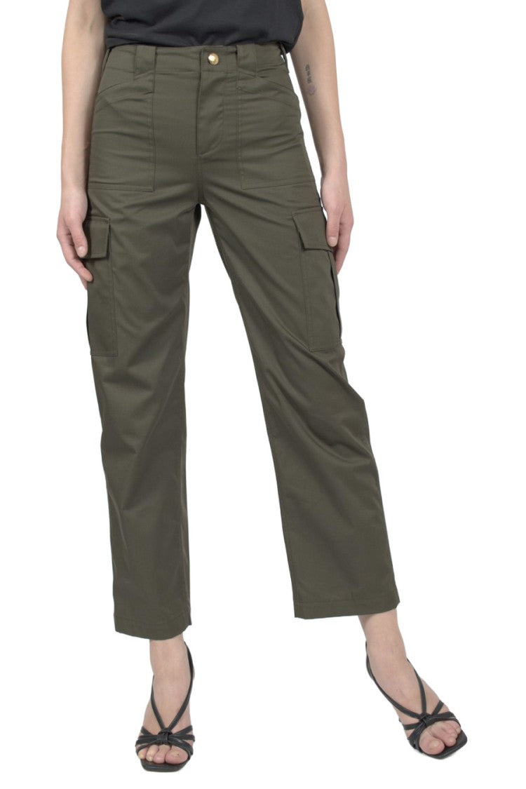 Céline Forest Green Cotton-Blend Cropped Pants