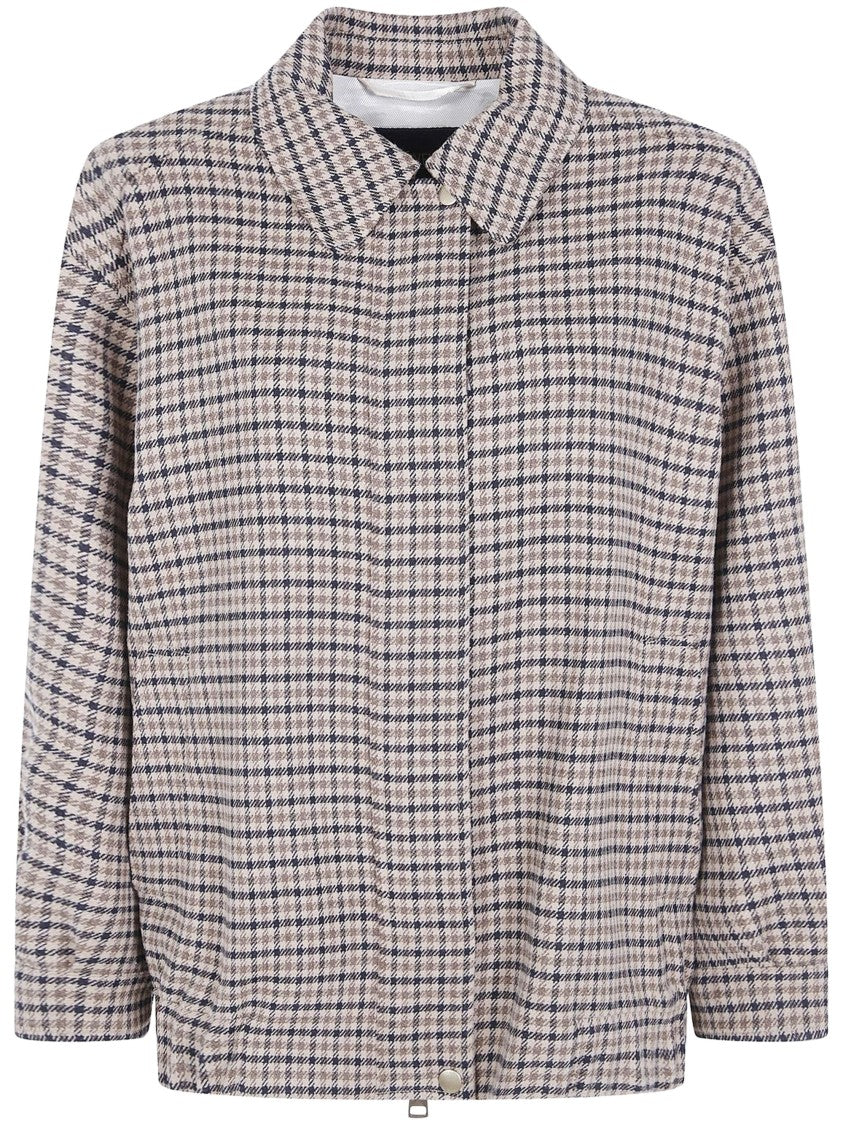 Seventy Cropped Checked Concealed Closure Shirt Jacket
