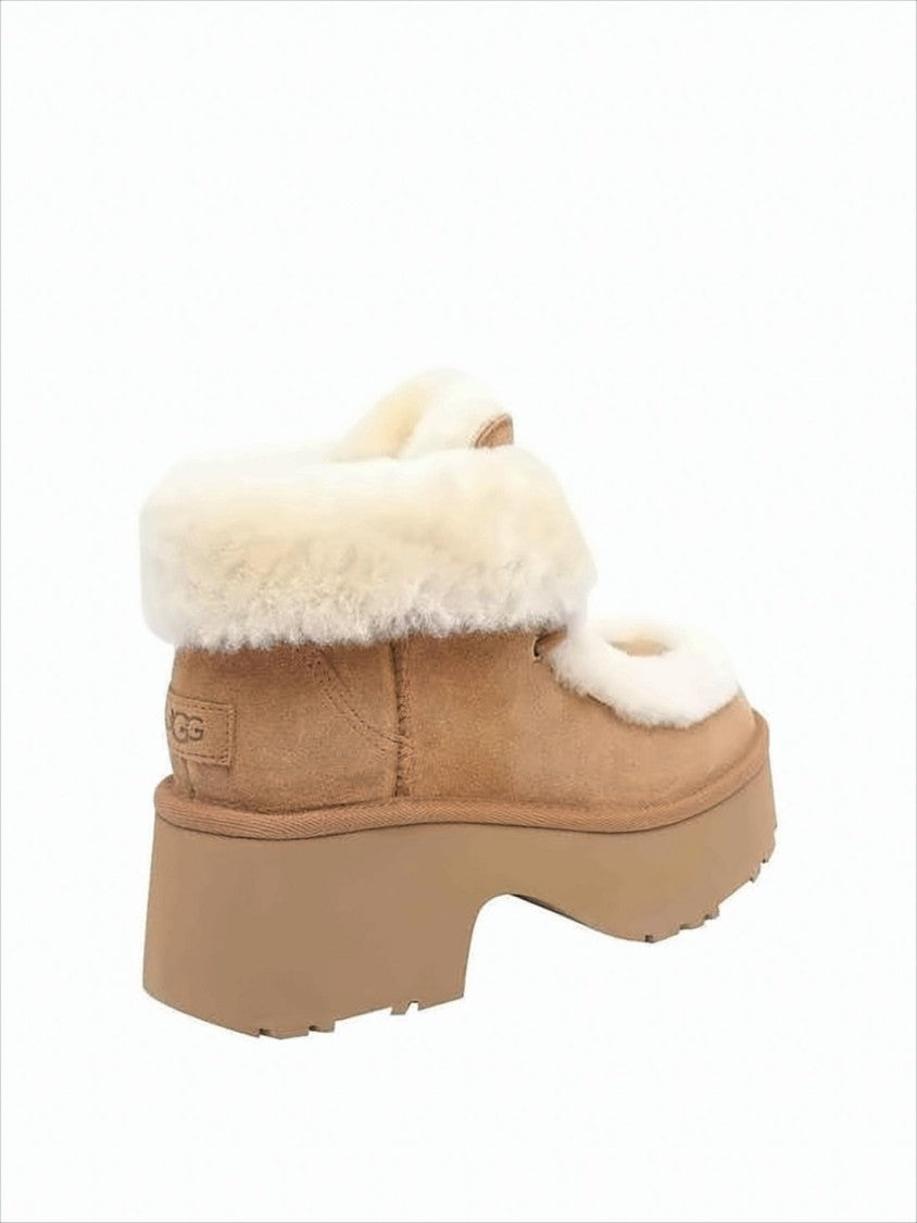 Ugg Chunky Platform Boots With Plush Shearling Collar