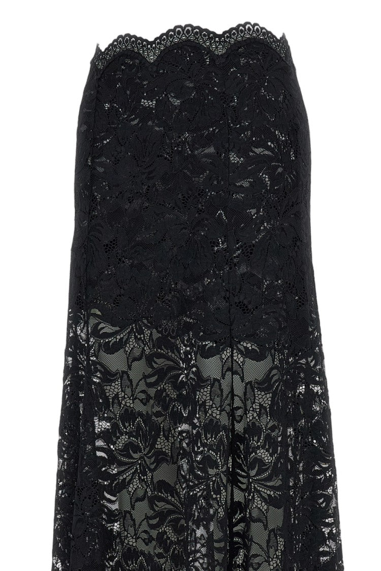 Rabanne Ankle-Length Midi Skirt With Lace-Worked Pattern