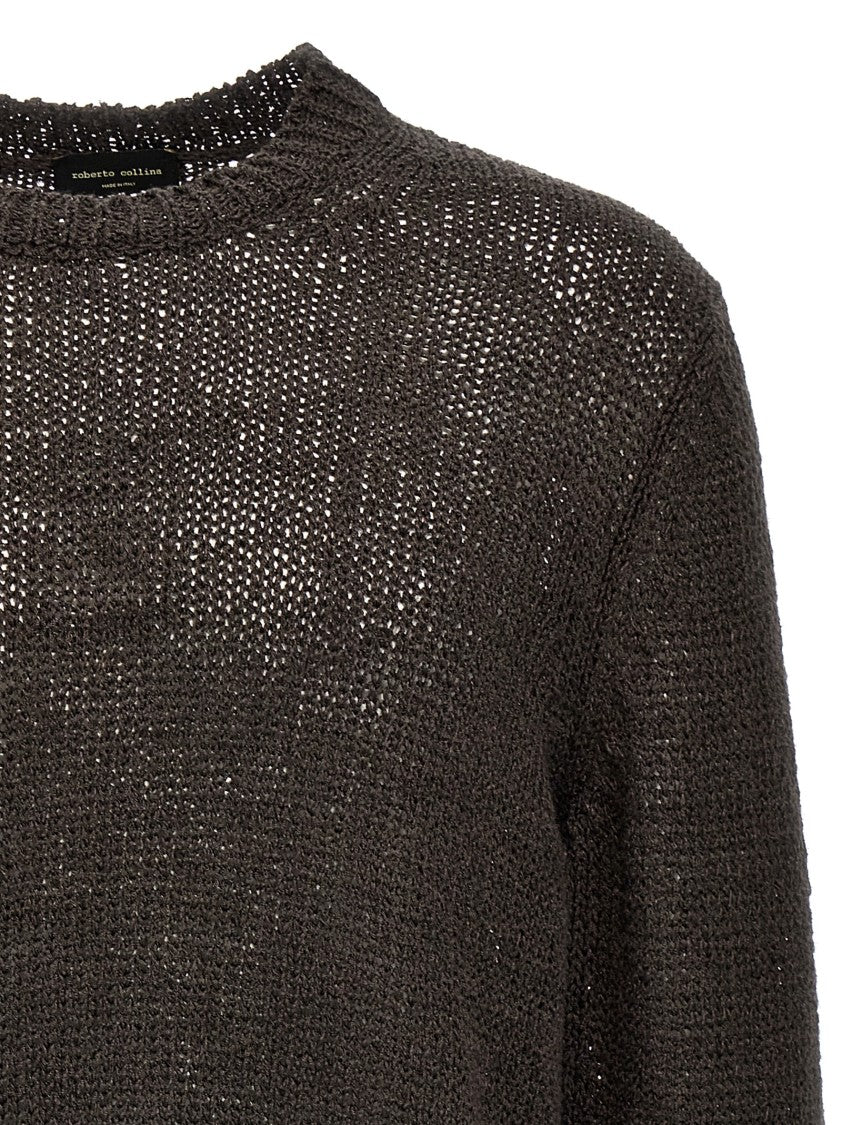 Roberto Collina Mesh Knit Black Sweater
