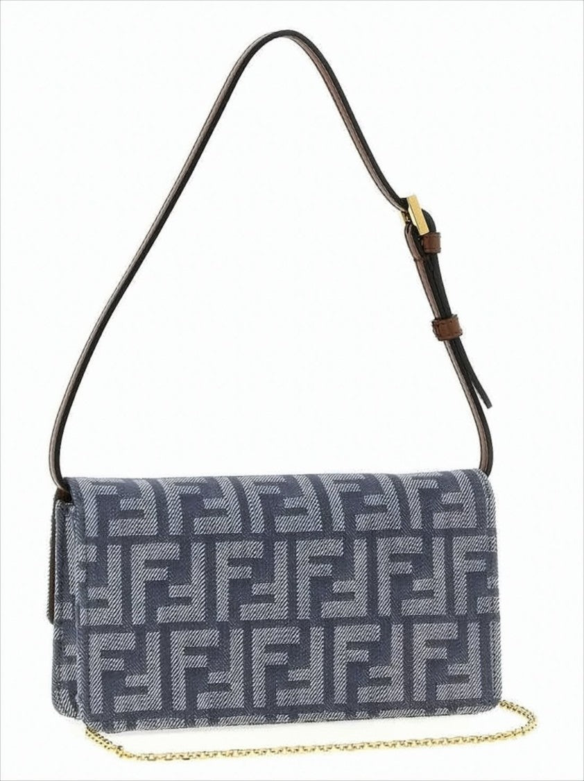 Fendi Rectangular Monogram Crossbody Bag With Gold-Tone Clasp