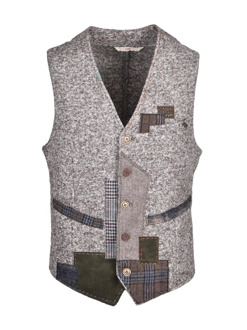 Bob Brown Patchwork V-Neck Vest