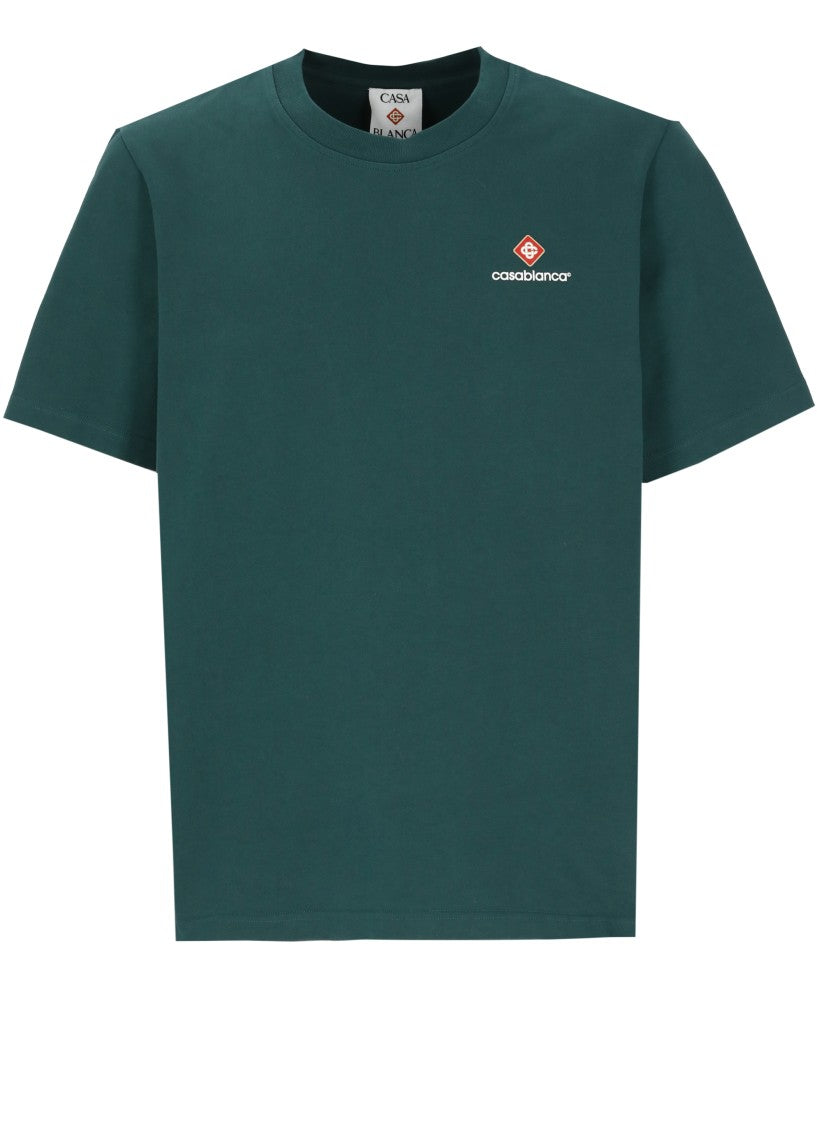 Casablanca Green Embossed Logo T-Shirt
