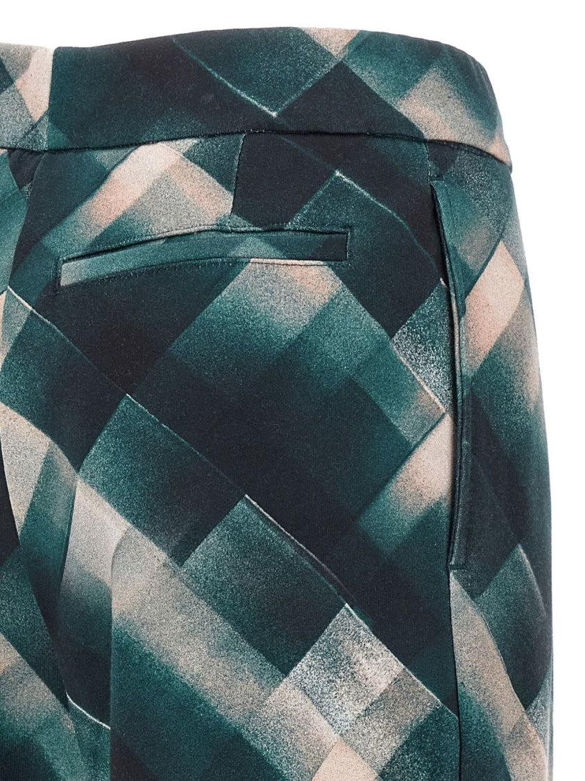 Dries Van Noten Geometric Pattern Wide-Leg Trousers With High Waist