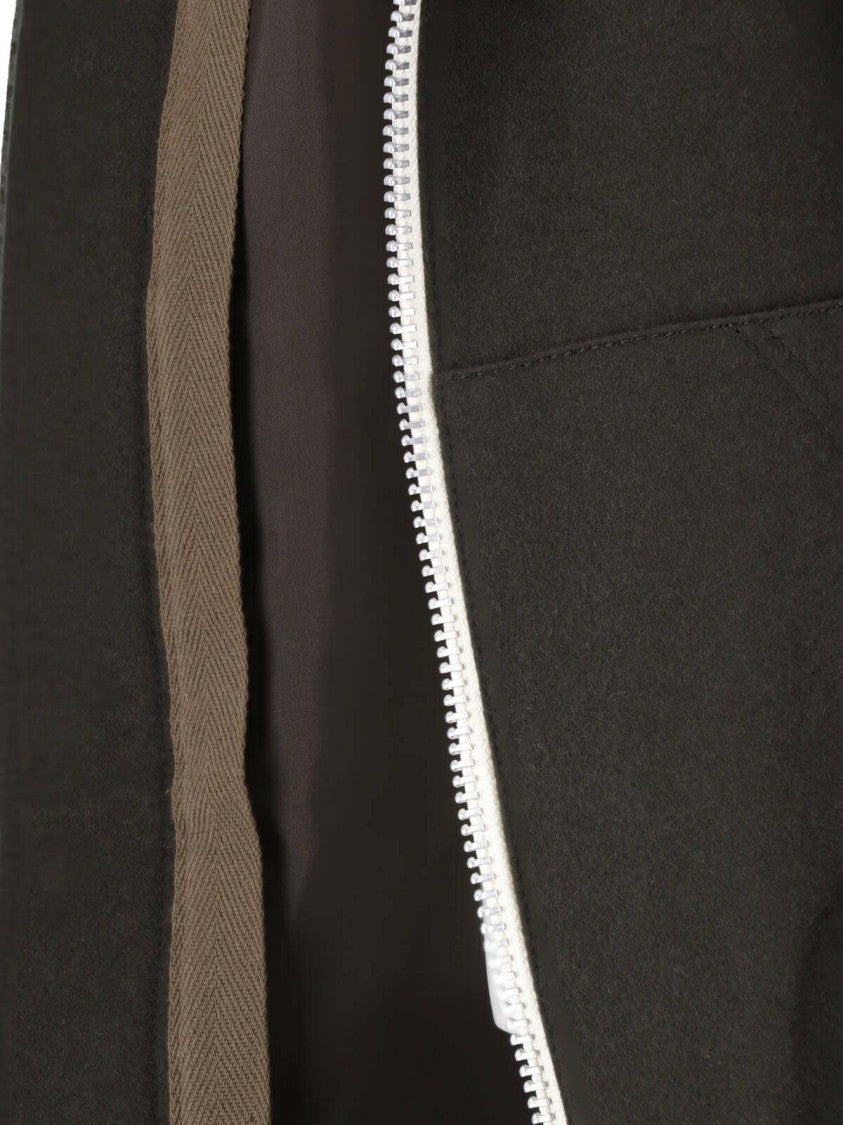 Sacai Cropped Boxy Jacket With High Collar And Hood