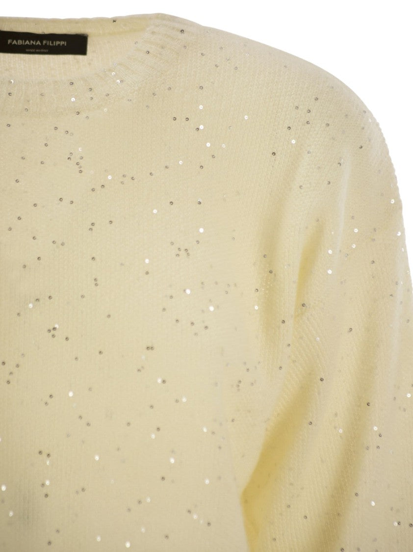 Fabiana Filippi Mohair Sweater With Micro Sequins