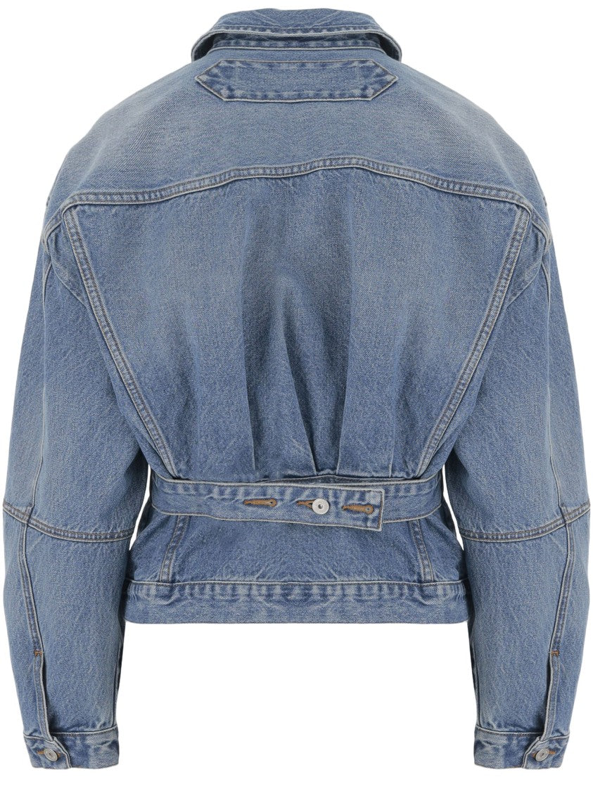 Jacquemus Denim Jacket With Classic Collar And Adjustable Hem