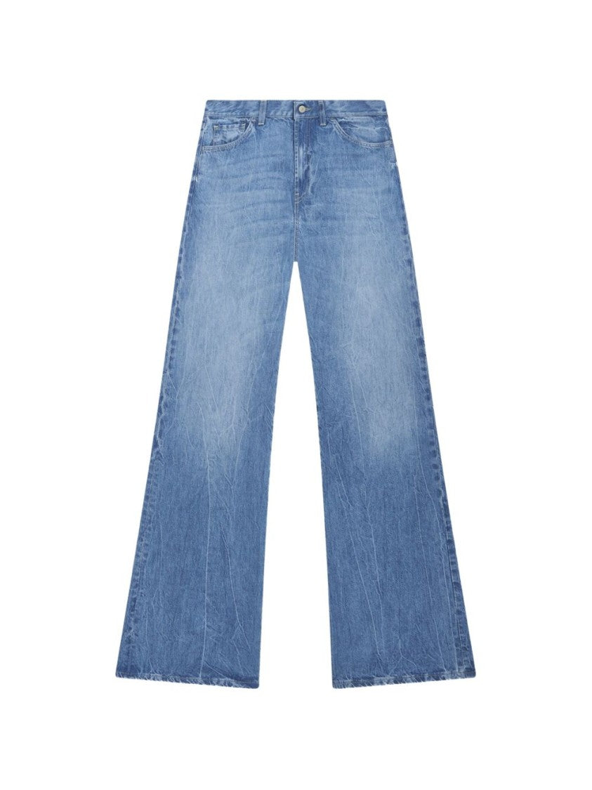 Dondup Blue Wide-Leg Five-Pocket Jeans