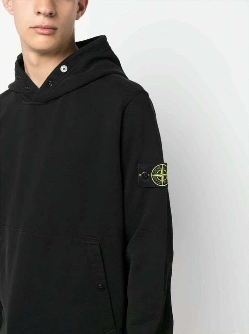 Stone Island Long-Sleeve Hoodie With Drawstring And Iconic Patch