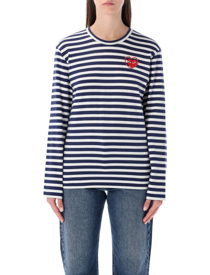 Comme Des Garçons Play Striped Navy