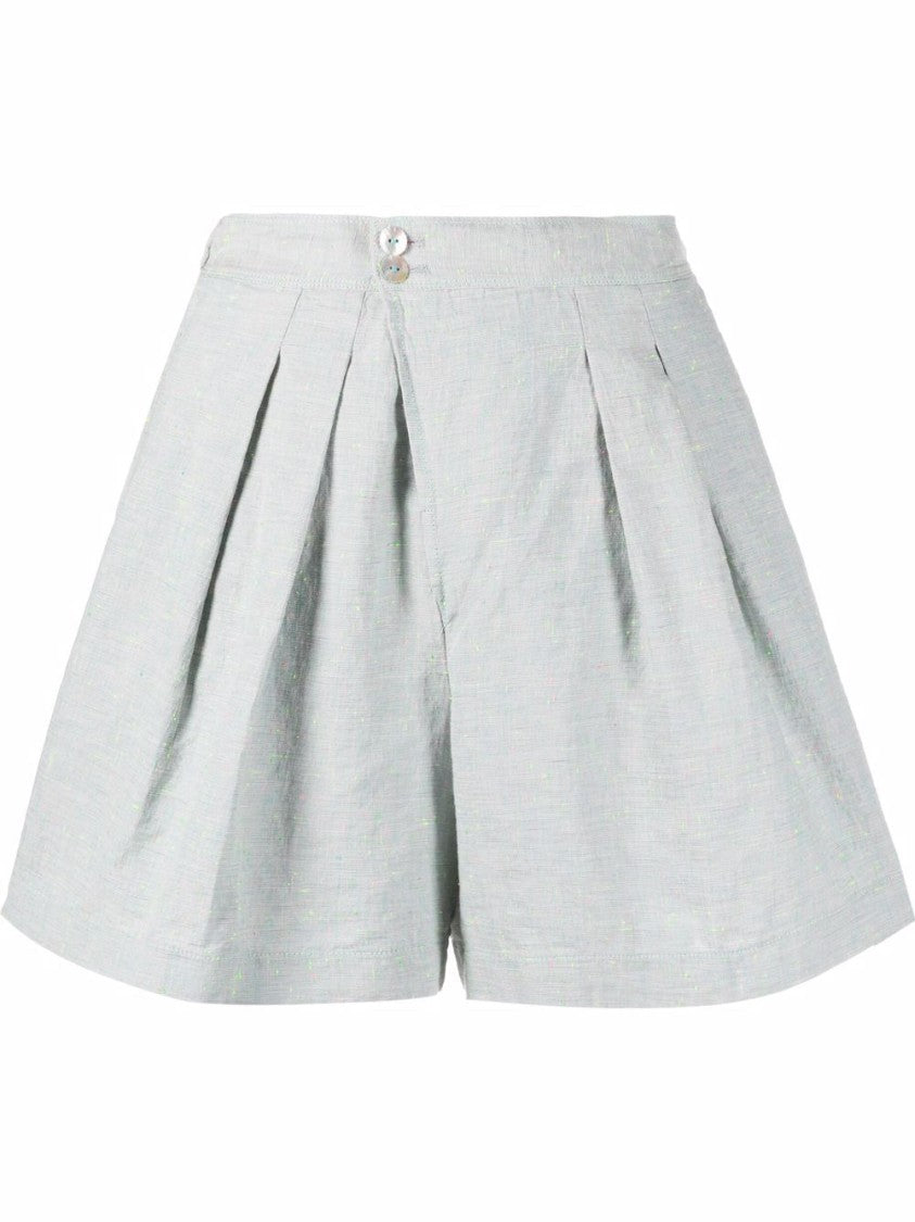 Forte Forte High-Waist Tweed Shorts With Double-Button Closure