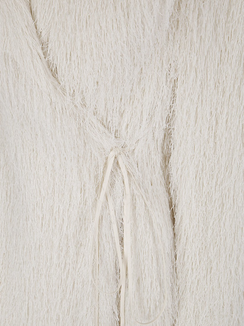Dries Van Noten Fluid Fringe Jacket With Wrap Closure