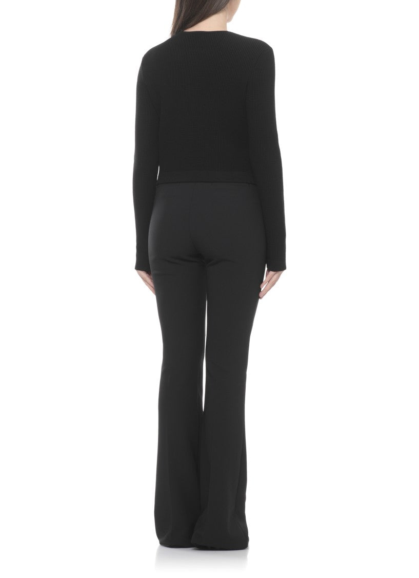 Elisabetta Franchi Double-Breasted Cropped Viscose Cardigan With Gold-Tone Buttons
