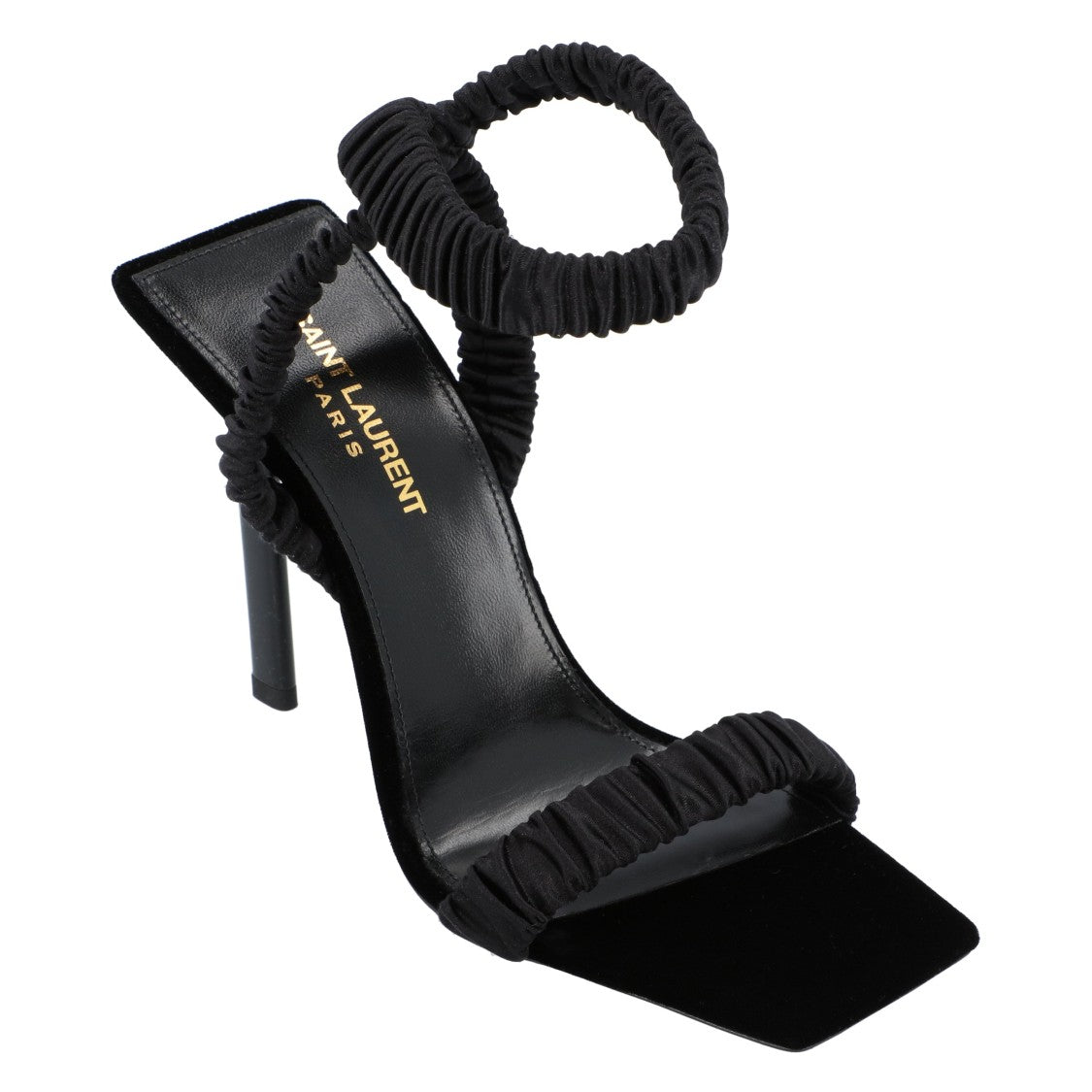 Saint Laurent Pam Sandals In Satin Crepe Black