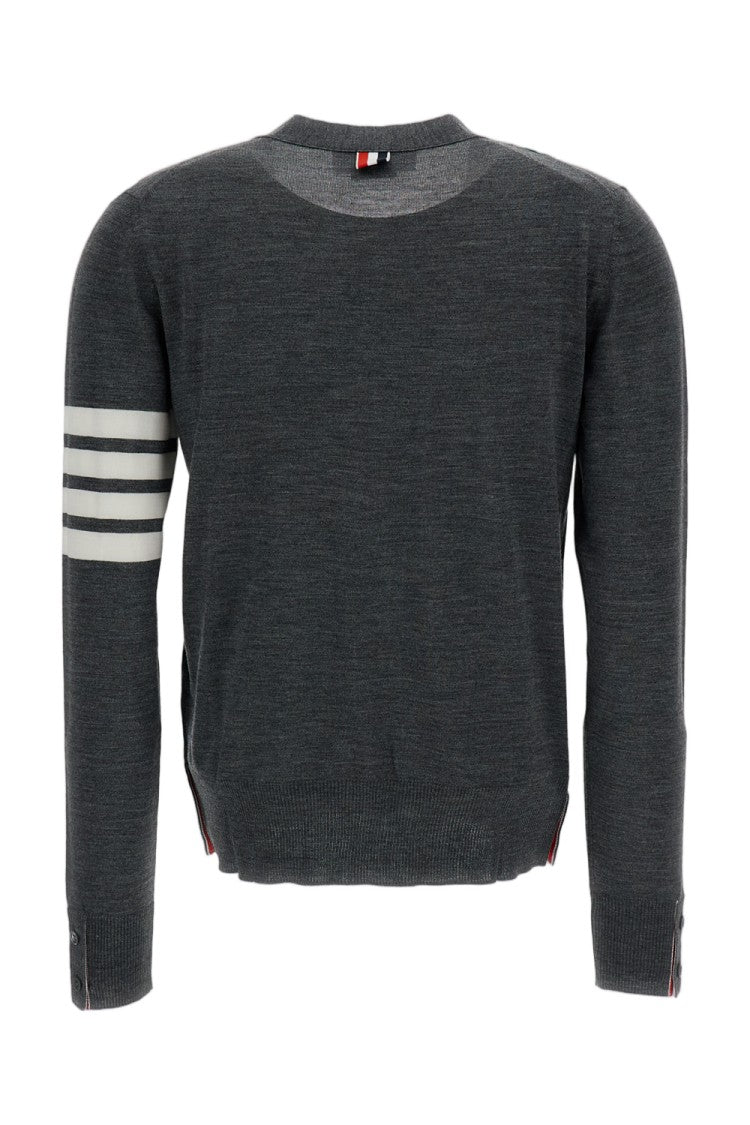 Thom Browne V-Neck Cardigan With 4-Bar Stripe Detailing