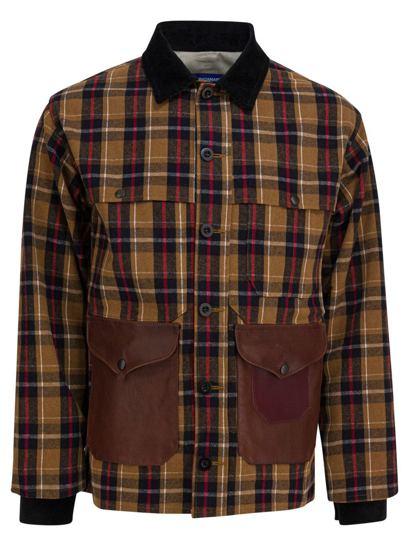 Junya Watanabe Check Jacket With Corduroy Details And Patch Pockets