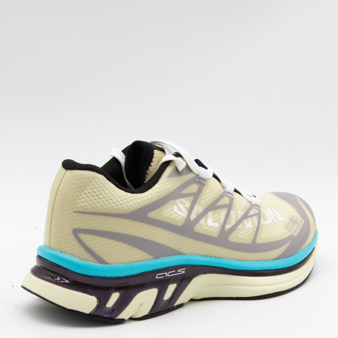 Mm6 By Maison Margiela X Salomon Translucent Beige Sneakers With Grey Overlays And Dynamic Sole