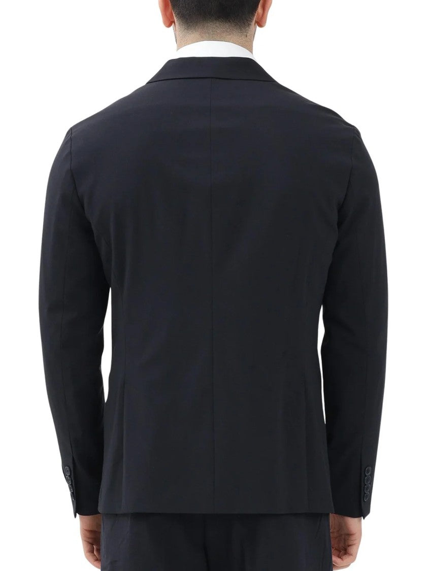 Armani Exchange Midnight Blue Rounded Wool-Blend Blazer