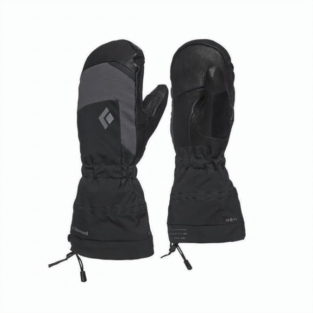 Black Diamond Goatskin Leather Gloves With Adjustable Cuffs