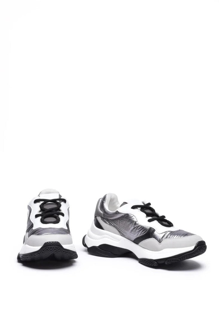 Twin-Set Silver Rubber Women's Rubber Running Sneakers