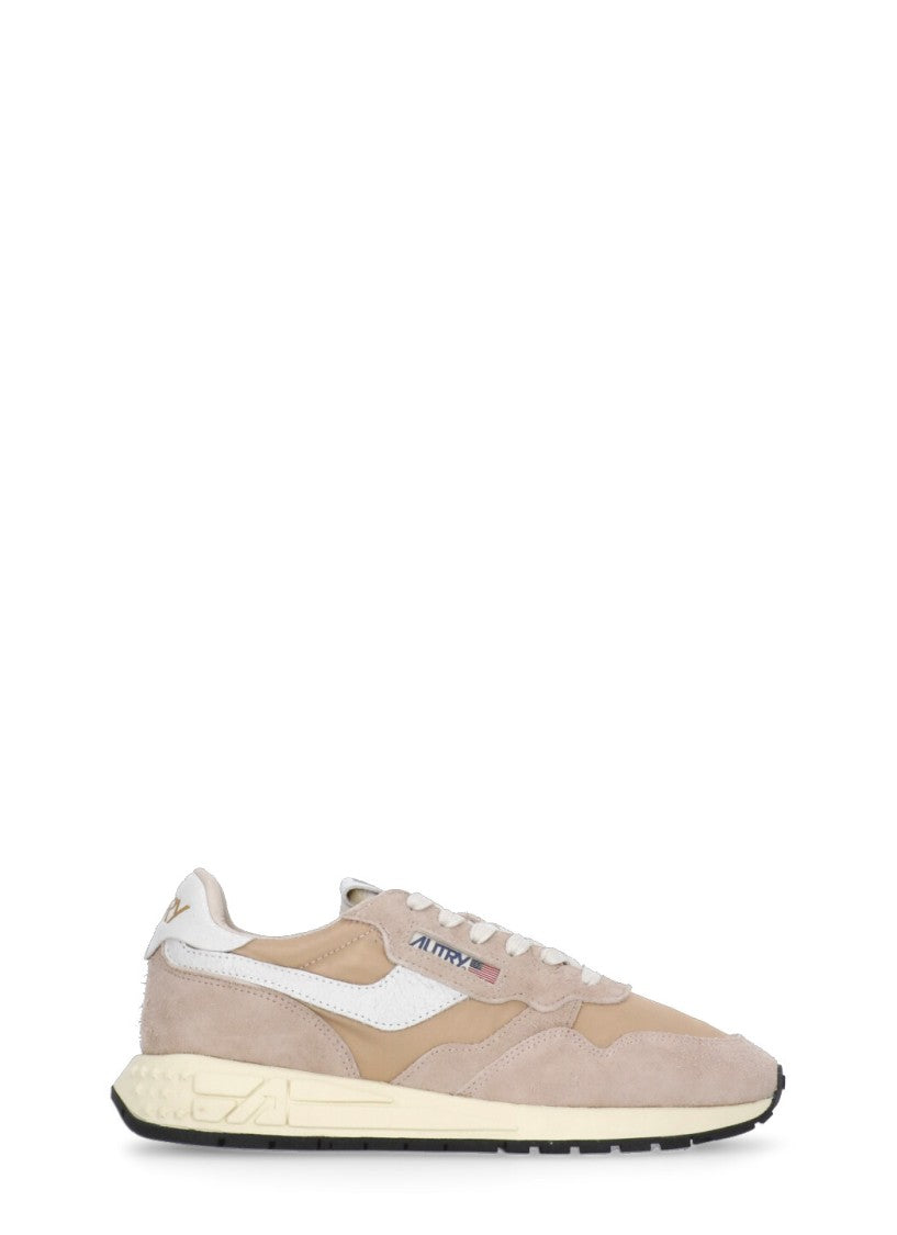 Autry Pink Suede Leather And Fabric Sneakers