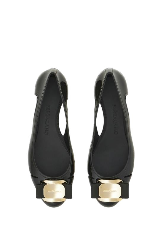 Salvatore Ferragamo Flat Shoes With Glossy Rubber Upper