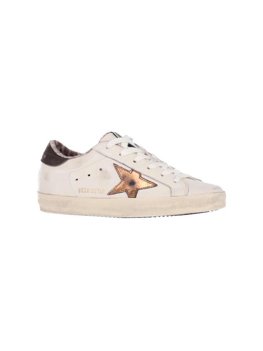 Golden Goose Cream Super-Star Leather Sneakers
