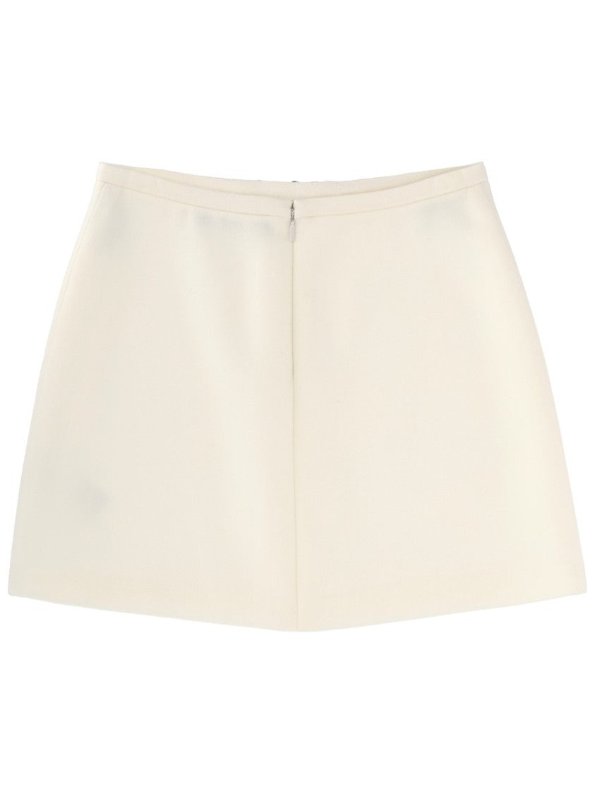 Versace Neutral Pure Virgin Wool Miniskirt