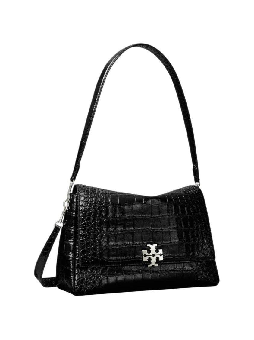 Tory Burch Charlie Embossed Crocodile Leather Shoulder Bag