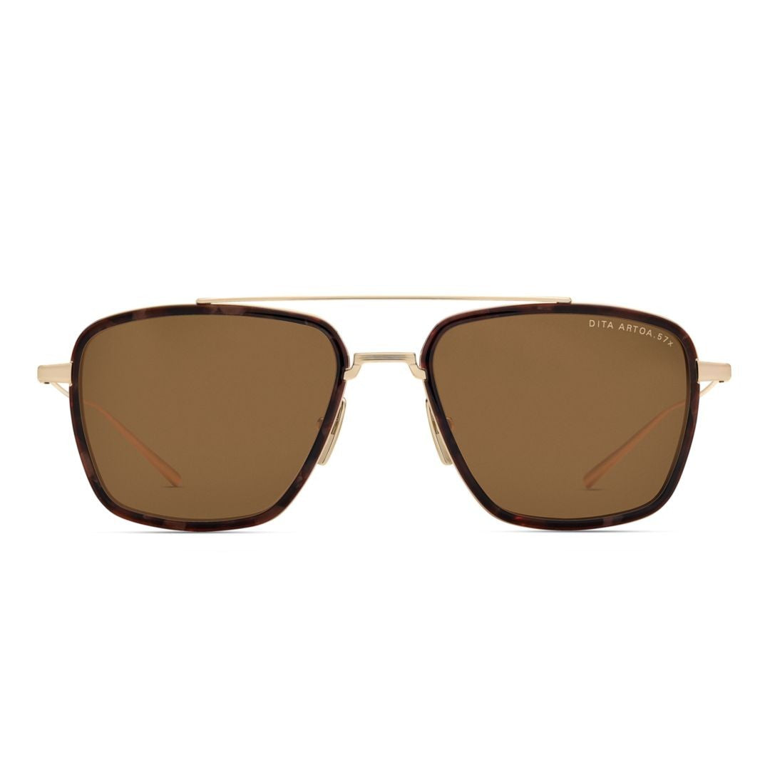 Dita Artoa.57X Geometric Square Sunglasses With Subtle Tortoiseshell Accents
