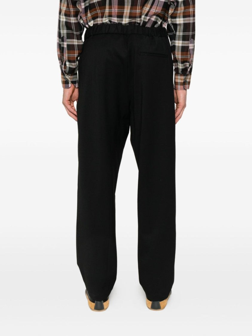 Seven Gauge Relaxed Wide-Leg Trousers With Tapered Hem