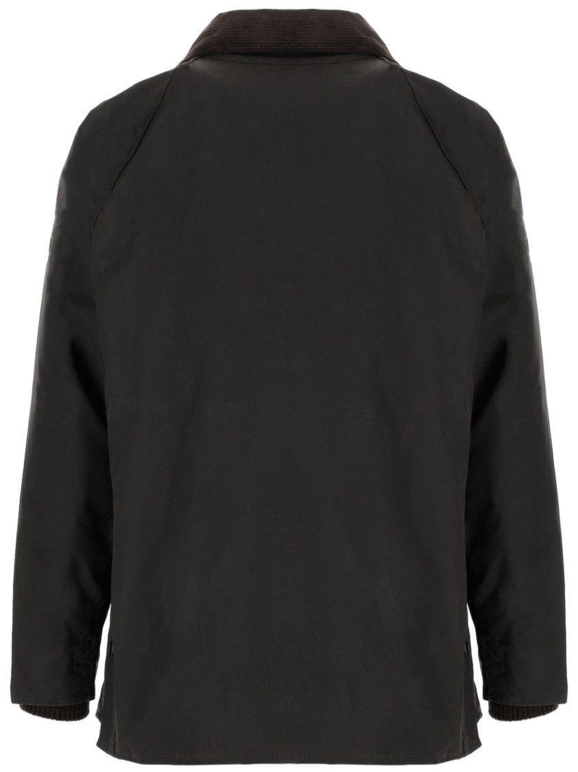 Barbour Dark Green Waxed Cotton Velvet Collar Jacket