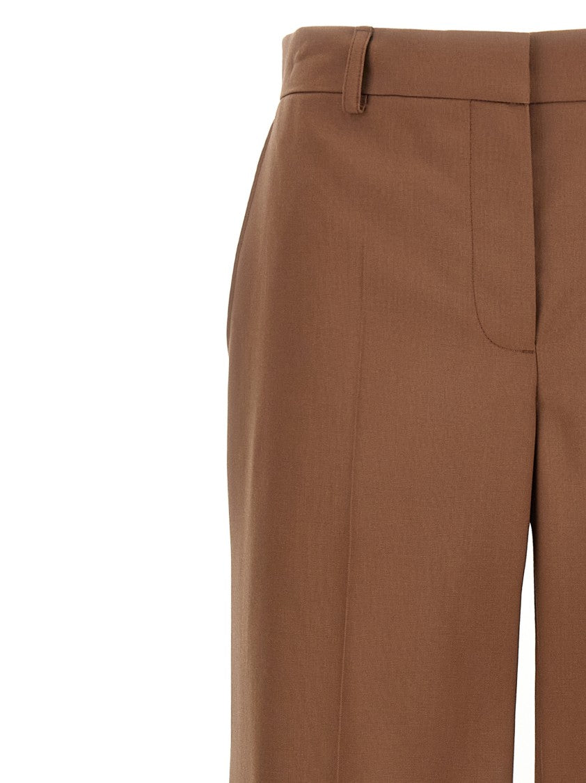 Stella Mccartney Flared Brown Wool Trousers