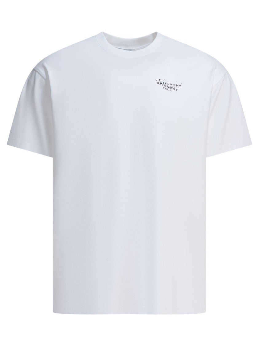 Givenchy Cotton T-Shirt With Distressed Logo Prints
