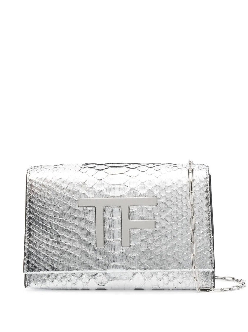 Tom Ford Tf Disco Silver Python Bag