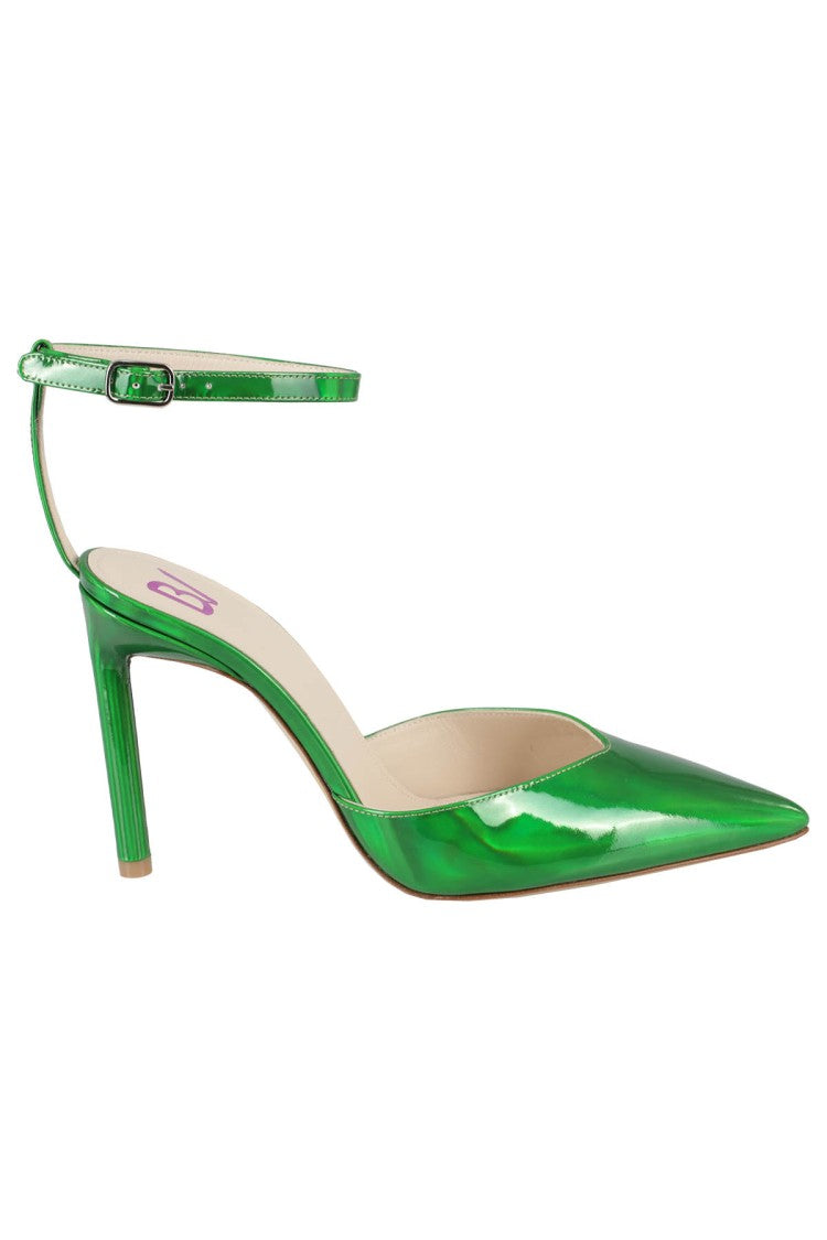 Bettina Vermillon Green Patent Leather Pumps