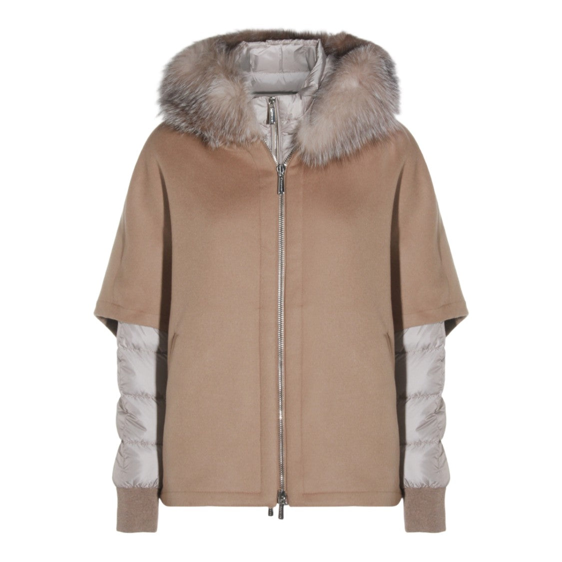 Moorer Short Coat With Quilted Sleeves