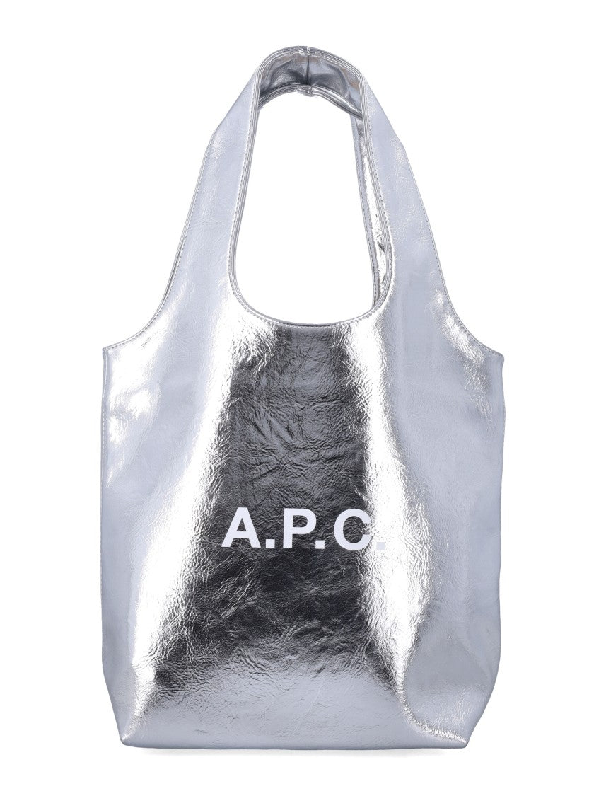 A.P.C. Compact Metallic Recycled Leather Tote With Internal Pocket