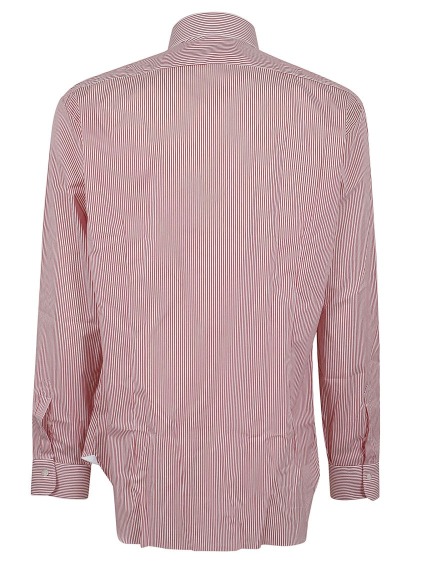 Buonamassa Classic Striped Cotton Shirt With Tailored Fit And Detailing