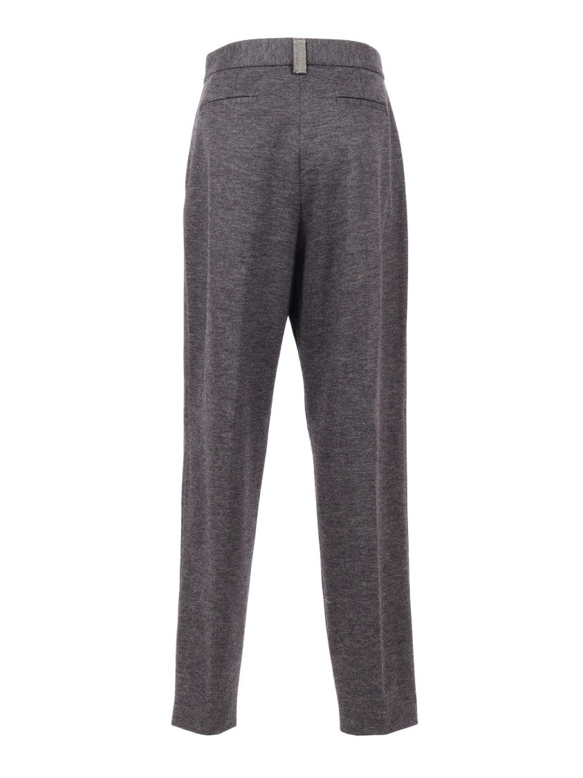 Fabiana Filippi Slate-Coloured Boiled Wool Jersey Trousers