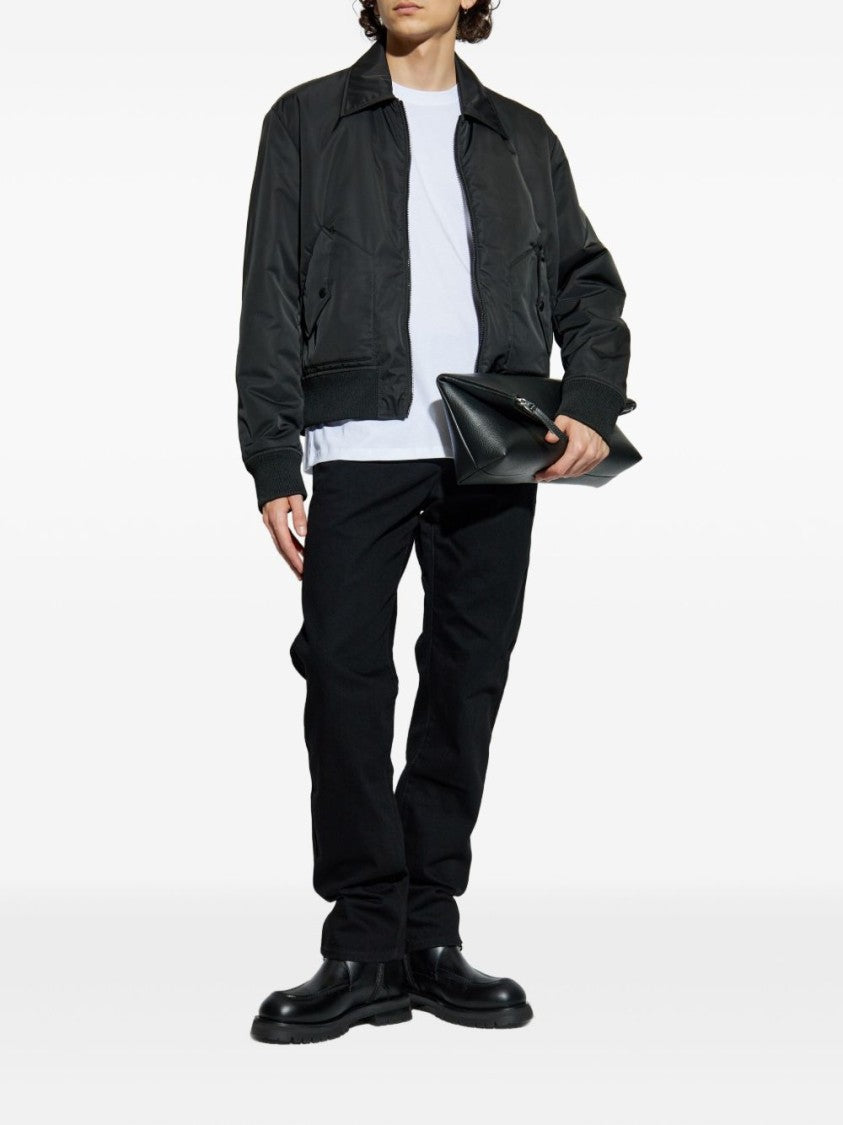 Balmain Contemporary Black Coat With Ribbed Cuffs And Flap Pockets