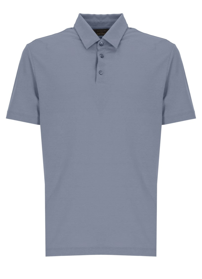 Zanone Blue Cotton Polo Shirt