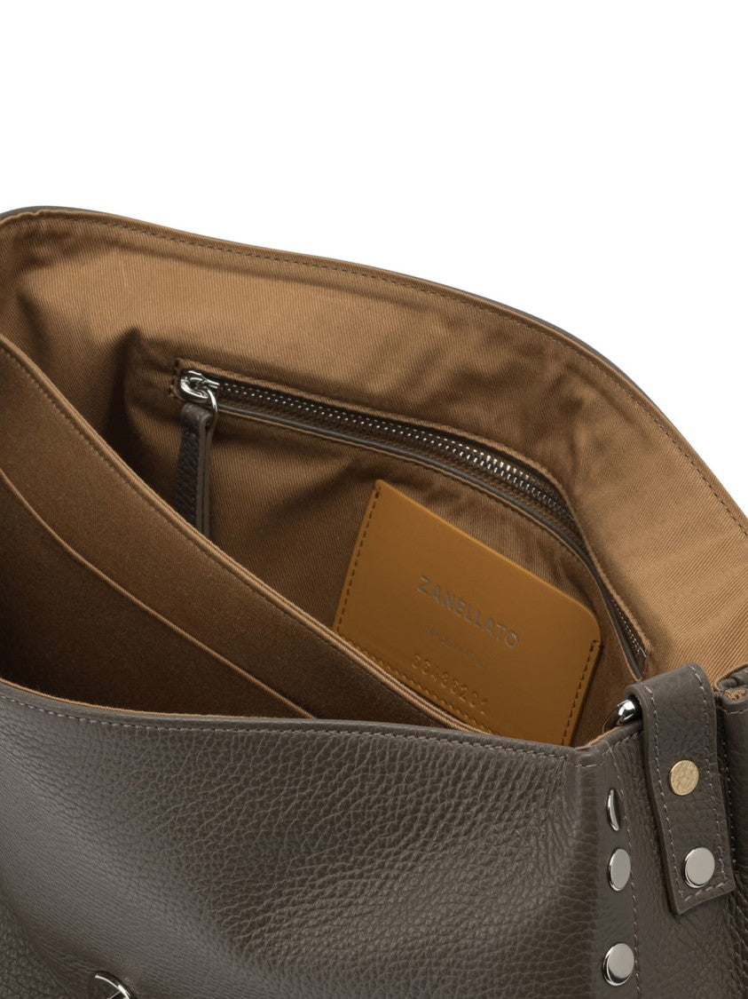 Zanellato Structured Textured Leather Shoulder Bag