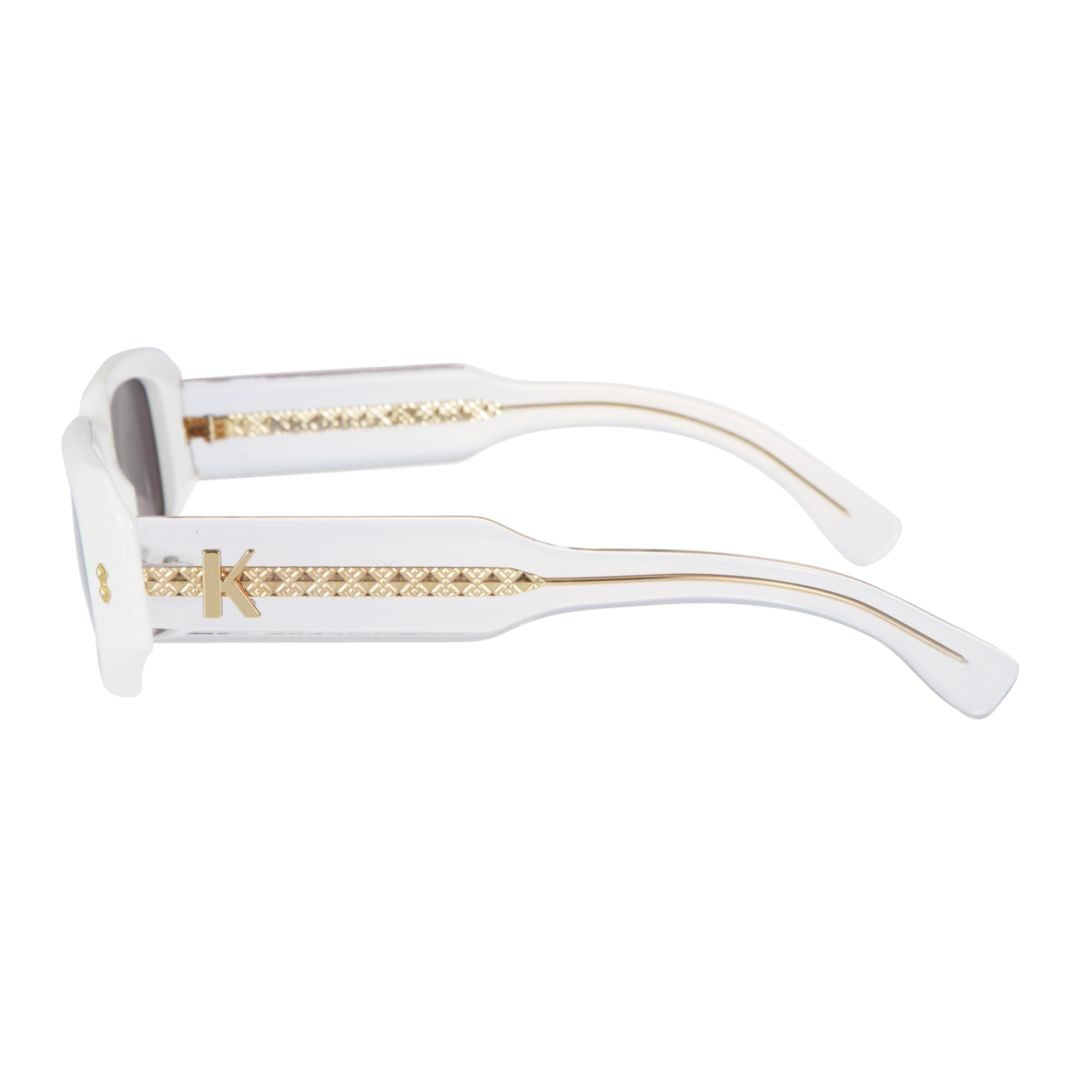 Kador Klarissa Glamour Bold Rectangular Frame Sunglasses With Gold Detailing