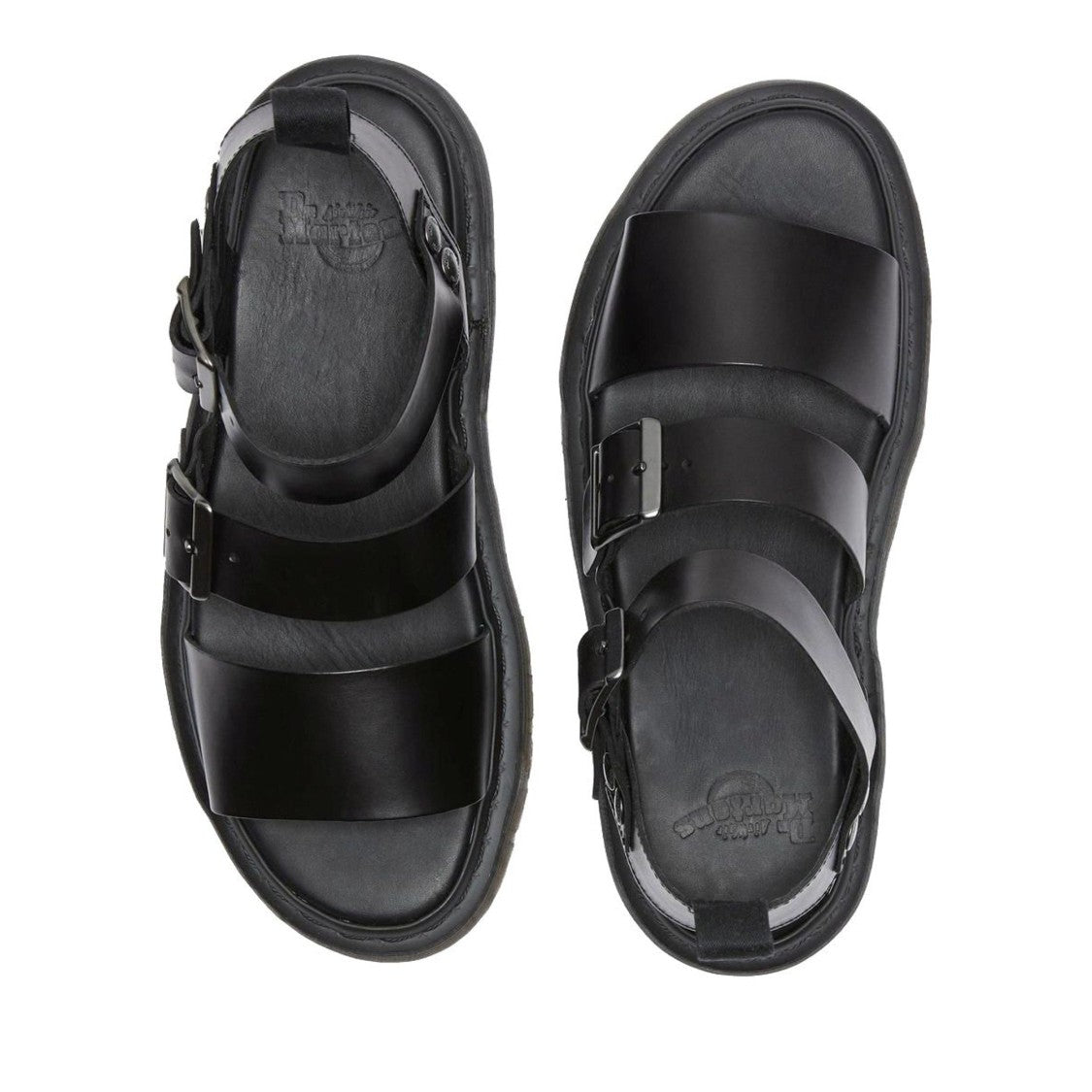 Dr. Martens Black Gryphon Adjustable Straps Leather Sandals