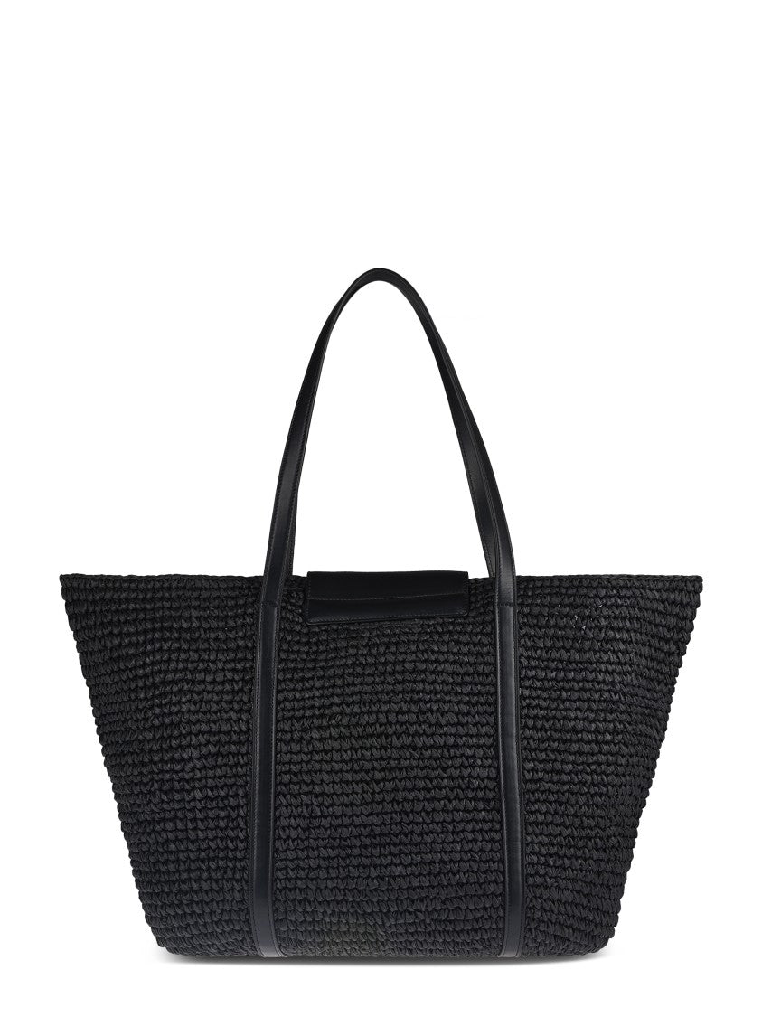 Marni Textured Woven Black Tote Bag