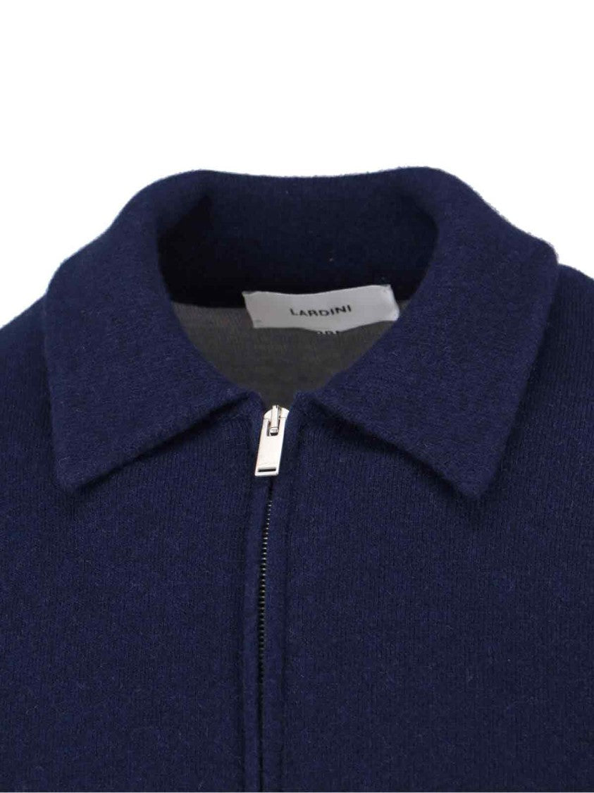 Lardini Wool Zip Jacket – Navy Blue