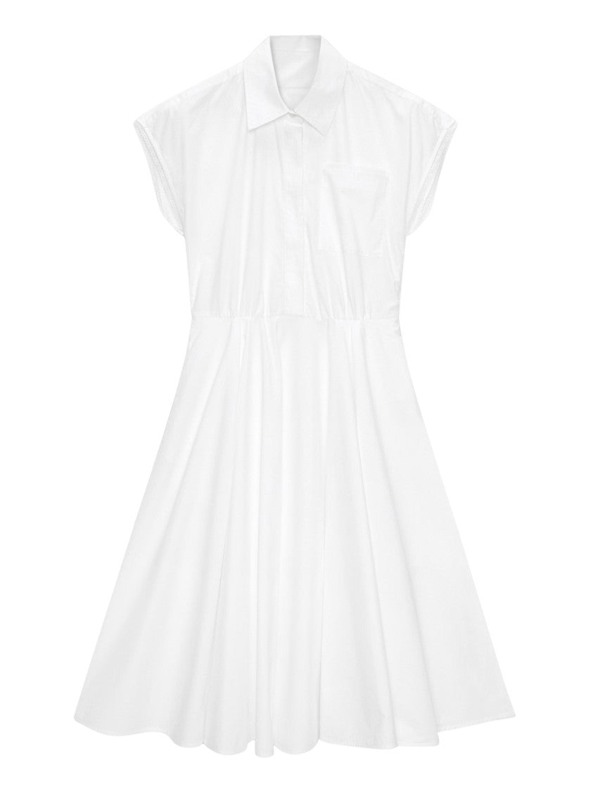 Msgm A-Line Lace Trim Midi Dress