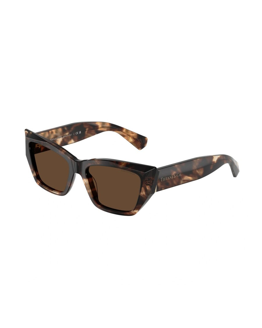 Tiffany & Co. Bold Angular Sunglasses With Tortoiseshell Pattern